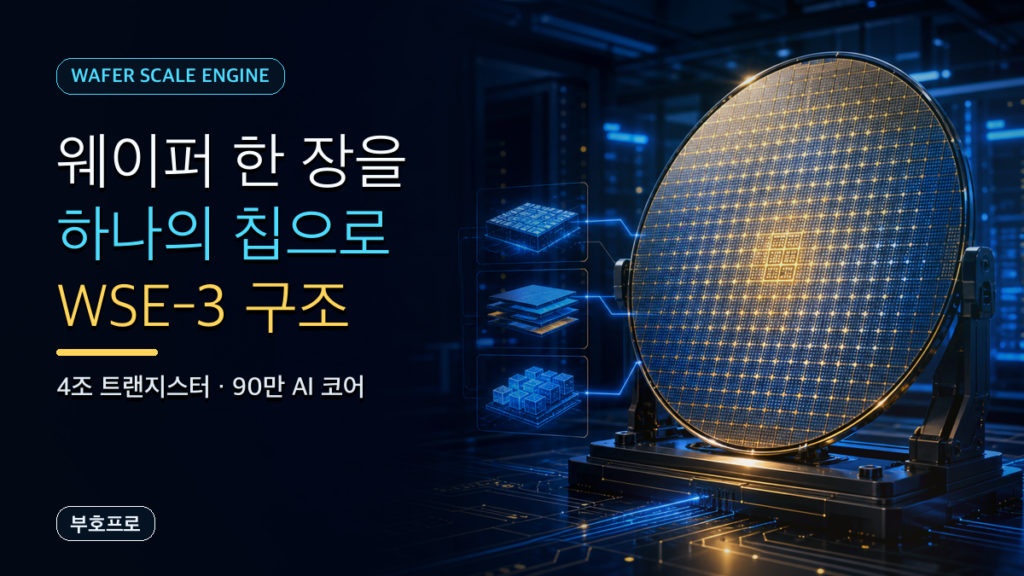 Cerebras WSE-3 웨이퍼 스케일 칩 구조