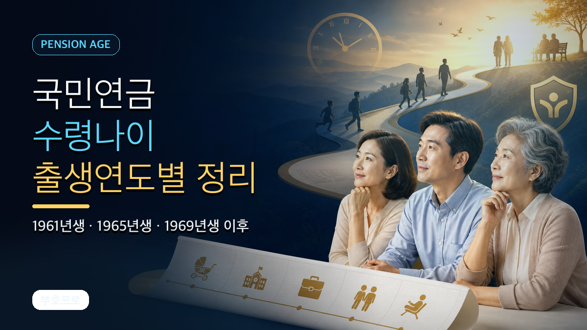 국민연금 수령나이 총정리: 1961년생·1965년생·1969년생 이후 기준