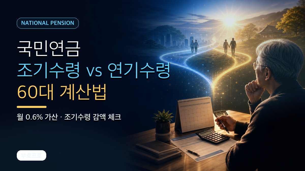 국민연금 조기수령 vs 연기수령: 60대가 꼭 계산해야 할 차이