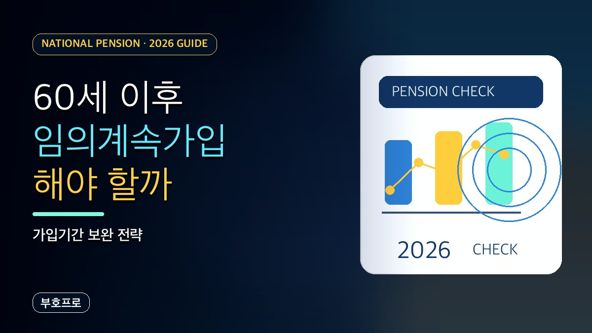 국민연금 임의계속가입 해야 할까? 60세 이후 납부 전략
