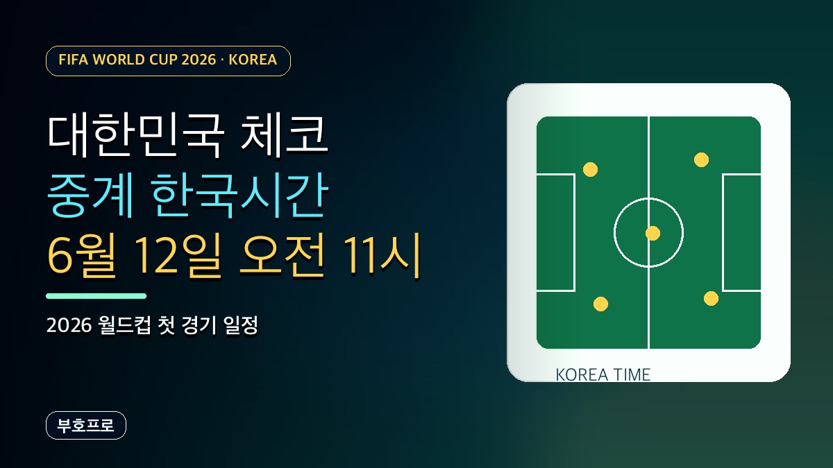 대한민국 체코 중계 한국시간: 2026 월드컵 첫 경기 일정·채널 정리