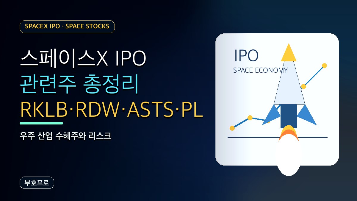 스페이스X IPO 관련주 총정리: RKLB·RDW·ASTS·PL 우주 산업 수혜주 분석
